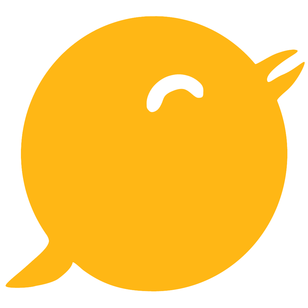 the chime logo. a yellow bird that is shaped like a chat bubble.